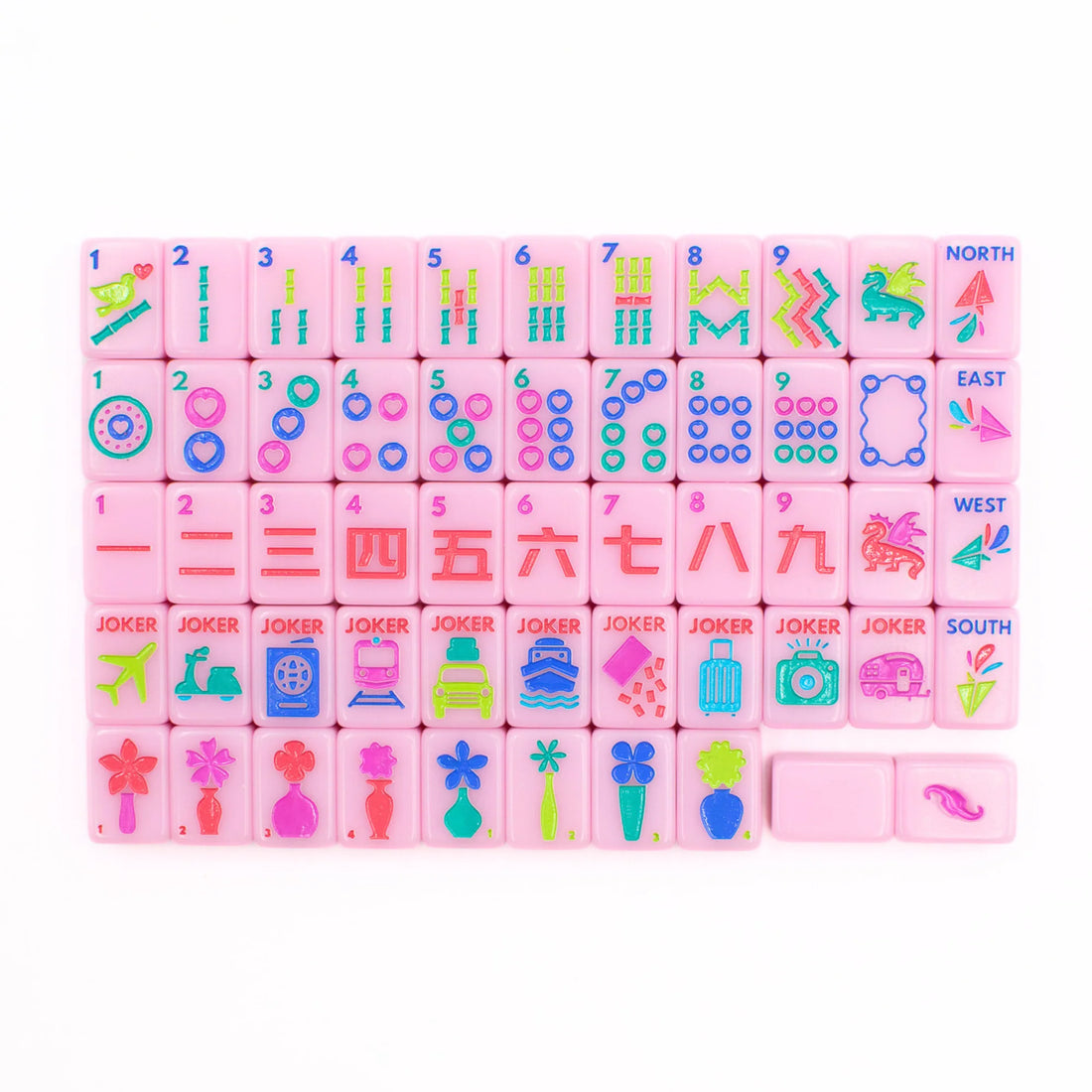 Mini Travel Mahjong Pink Set