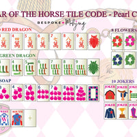 Bespoke Year of the Horse Pearl Cream Mahjong Tile Set
