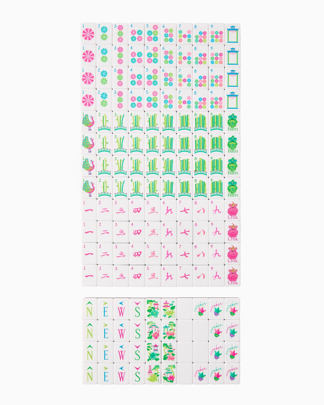 Glow Wild Tortoise Mahjong Tile Set