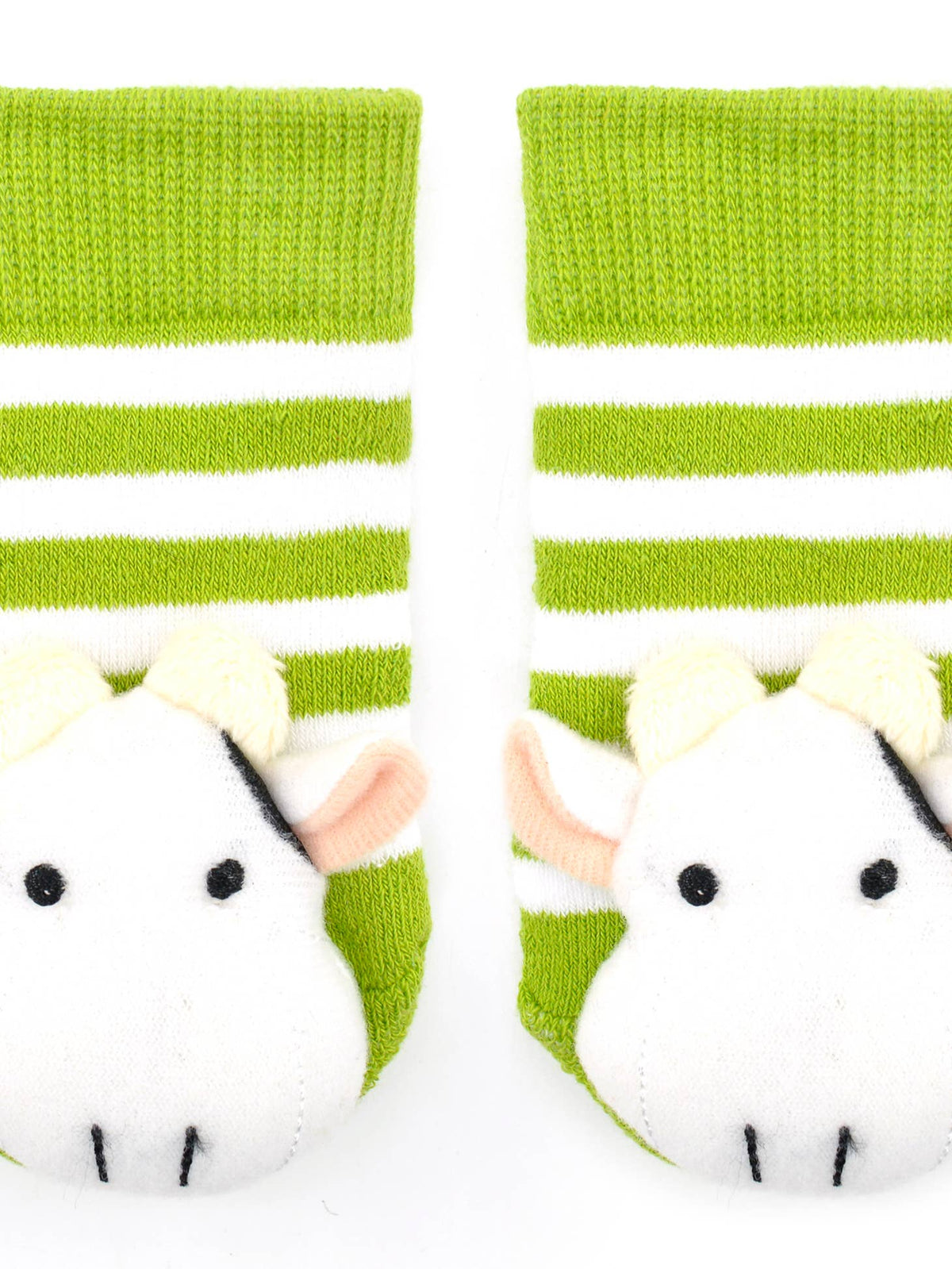 Green Cow Rattle Socks