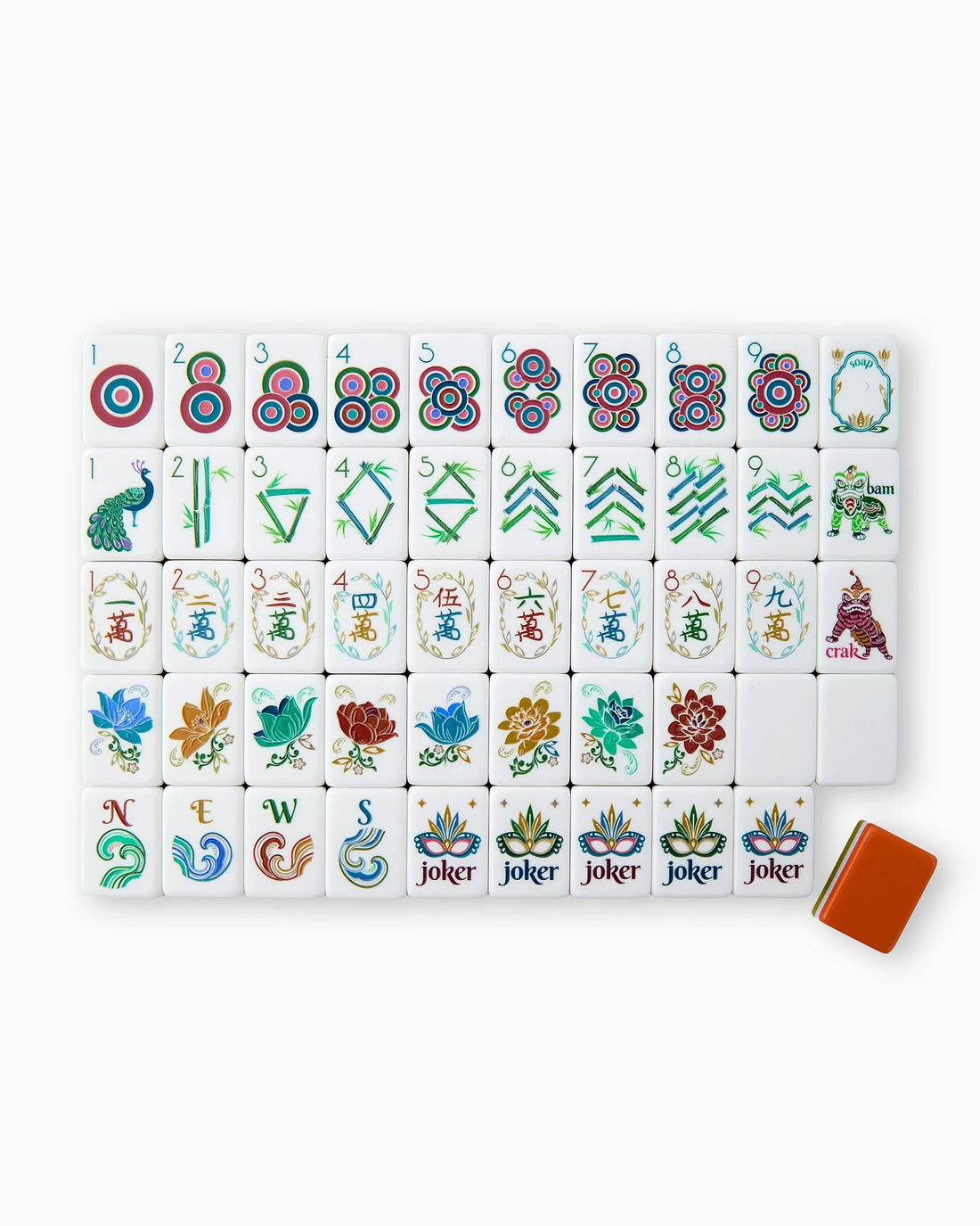 Sierra Burnt Orange Mahjong Tile Set