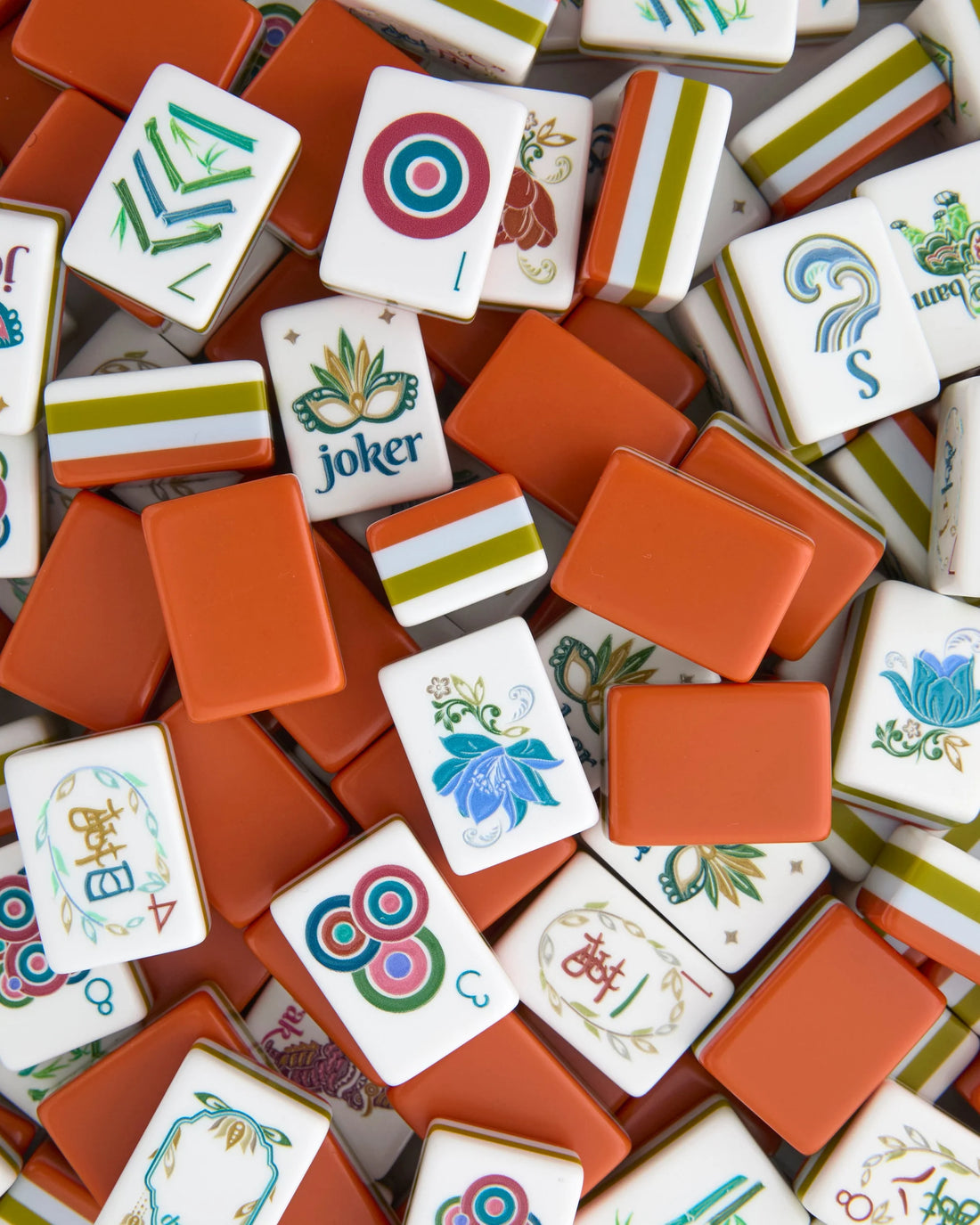 Sierra Burnt Orange Mahjong Tile Set
